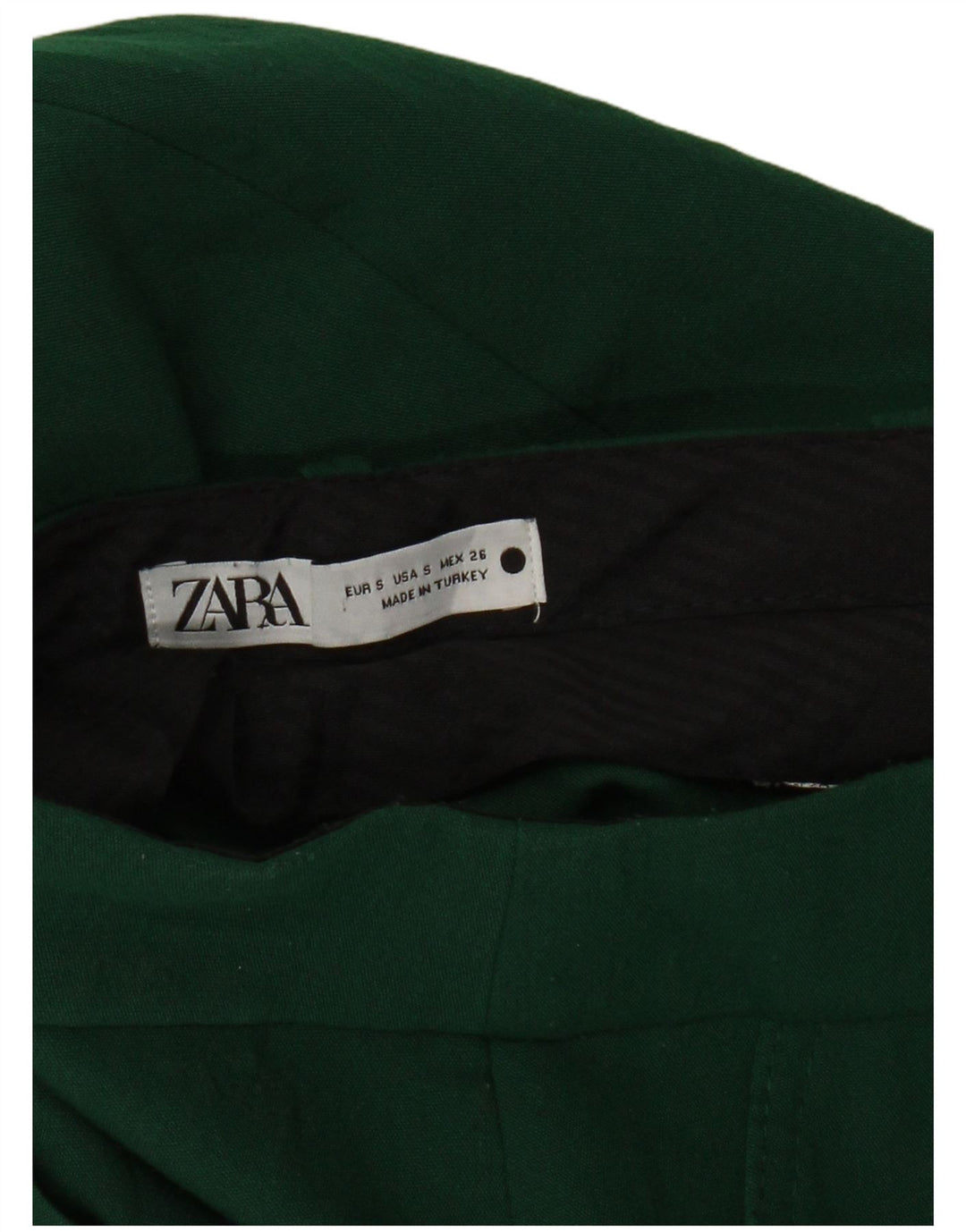 Женские прямые костюмные брюки Zara, маленькие W26 L25, зеленые
