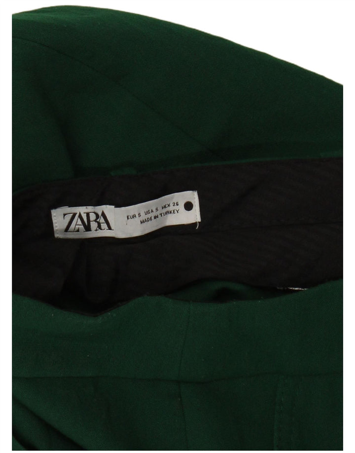 Женские прямые костюмные брюки Zara, маленькие W26 L25, зеленые
