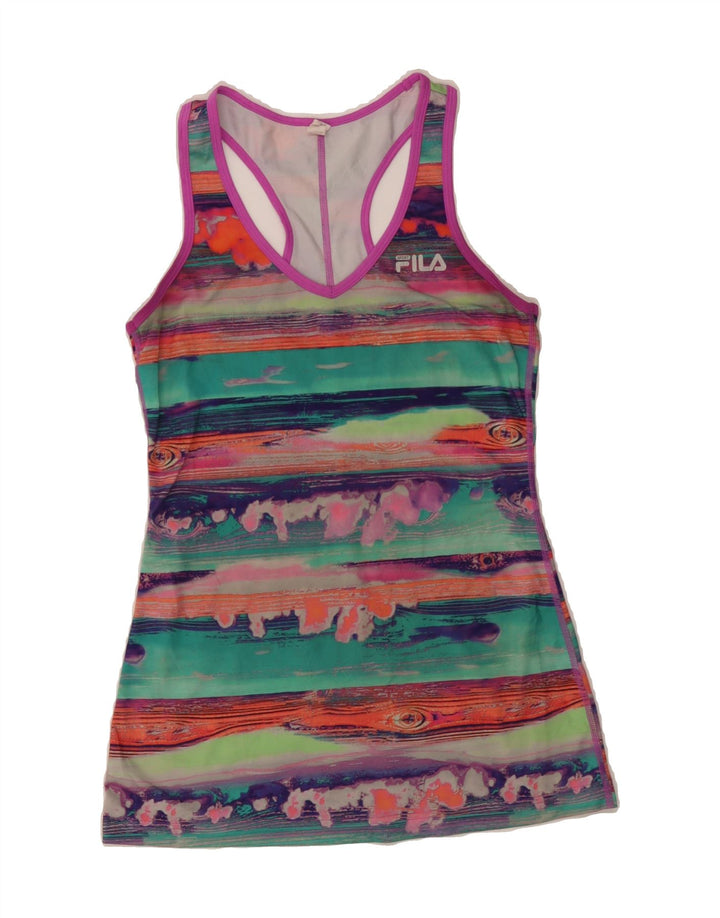 FILA Womens Vest Top UK 8 Small Multicoloured Striped Vintage Fila and Second-Hand Fila from Messina Hembry 