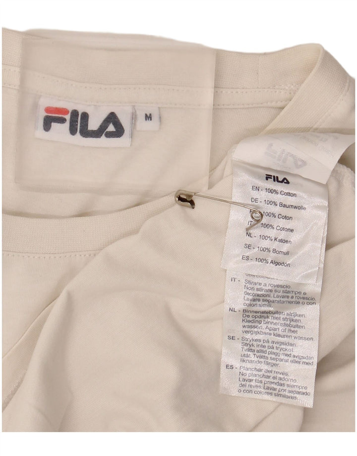 Fila Мужская футболка с рисунком Топ среднего размера, белый хлопок