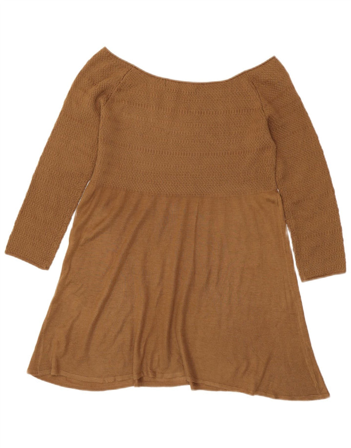 Женский топ с открытыми плечами Zara UK 12, средний коричневый цвет