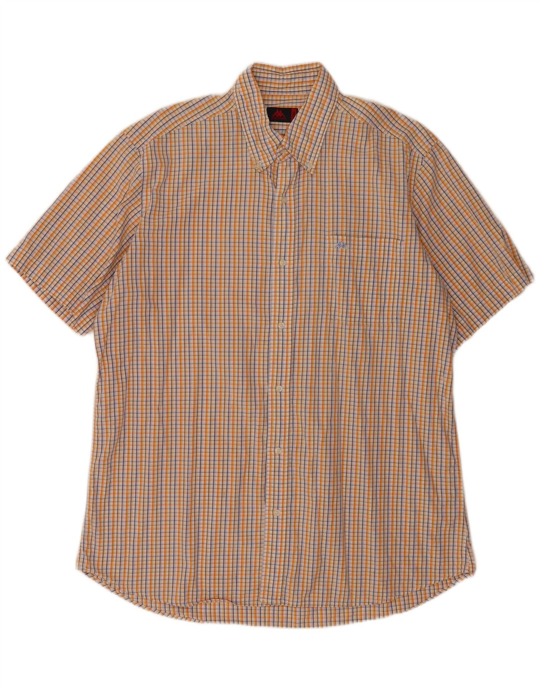 Мужская рубашка Kappa с коротким рукавом 2XL, разноцветная клетка, хлопок