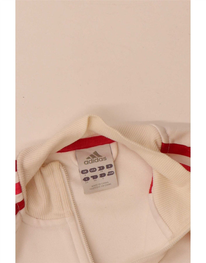 Женский спортивный костюм Adidas с графическим рисунком, верхняя куртка UK 8, маленький белый полиэстер