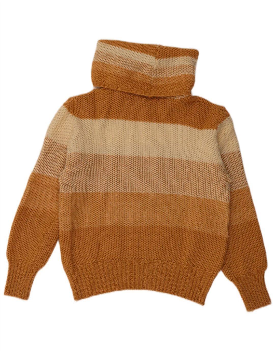 VINTAGE Женский джемпер с высоким воротником IT 44 Средний Бежевый В Полоску