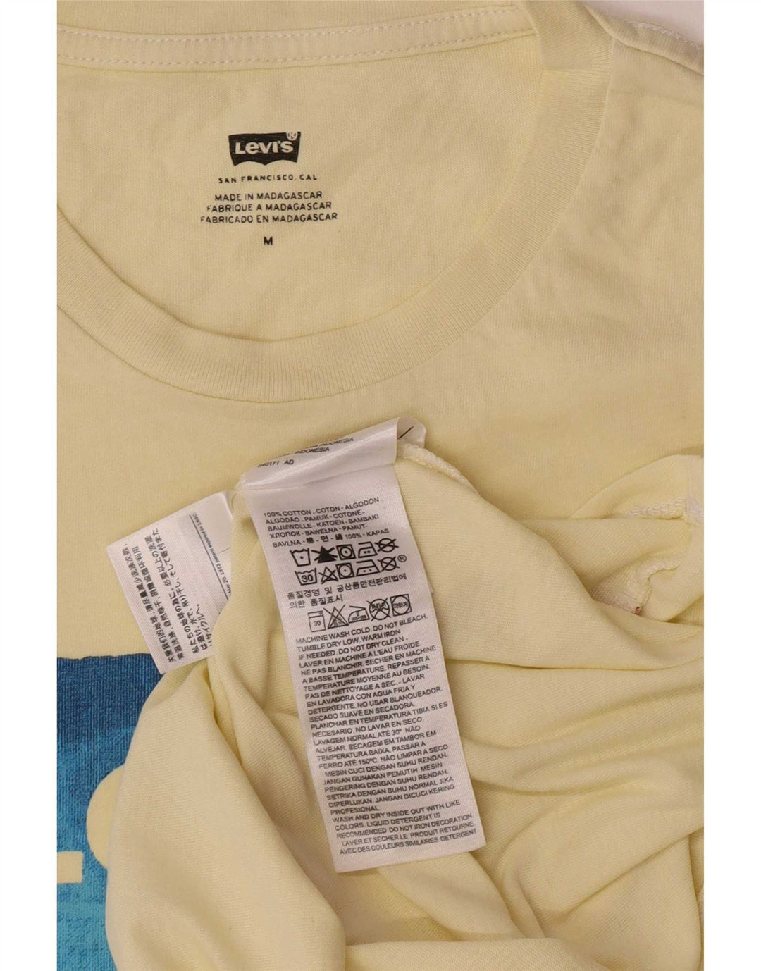 Мужская футболка с рисунком Levi's, хлопковый топ среднего желтого цвета