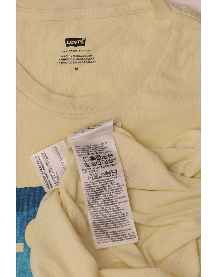 Мужская футболка с рисунком Levi's, хлопковый топ среднего желтого цвета