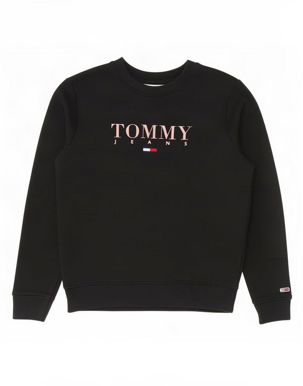 Женский джемпер большого размера с рисунком Tommy Hilfiger UK 10, маленький черный