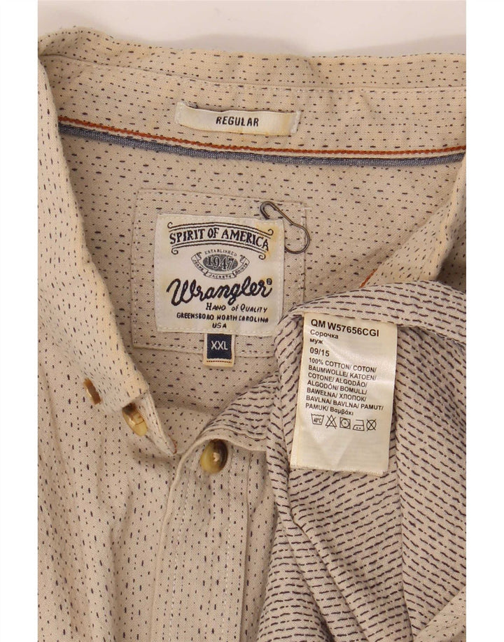 Мужская рубашка стандартного кроя Wrangler 2XL, хлопковая бежевая пятнистая
