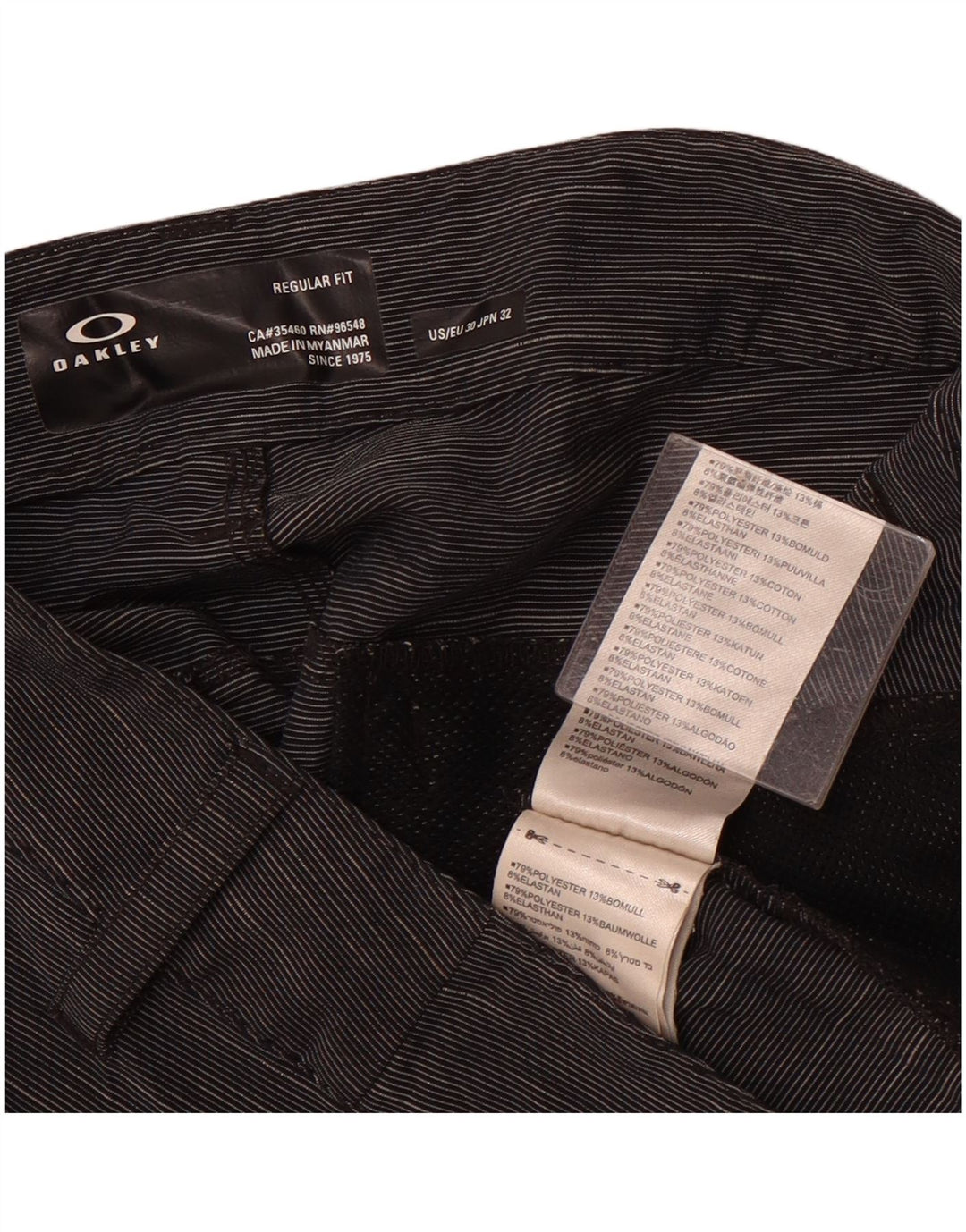 Мужские шорты чинос стандартного кроя Oakley W30, средние серые спортивные полоски в тонкую полоску