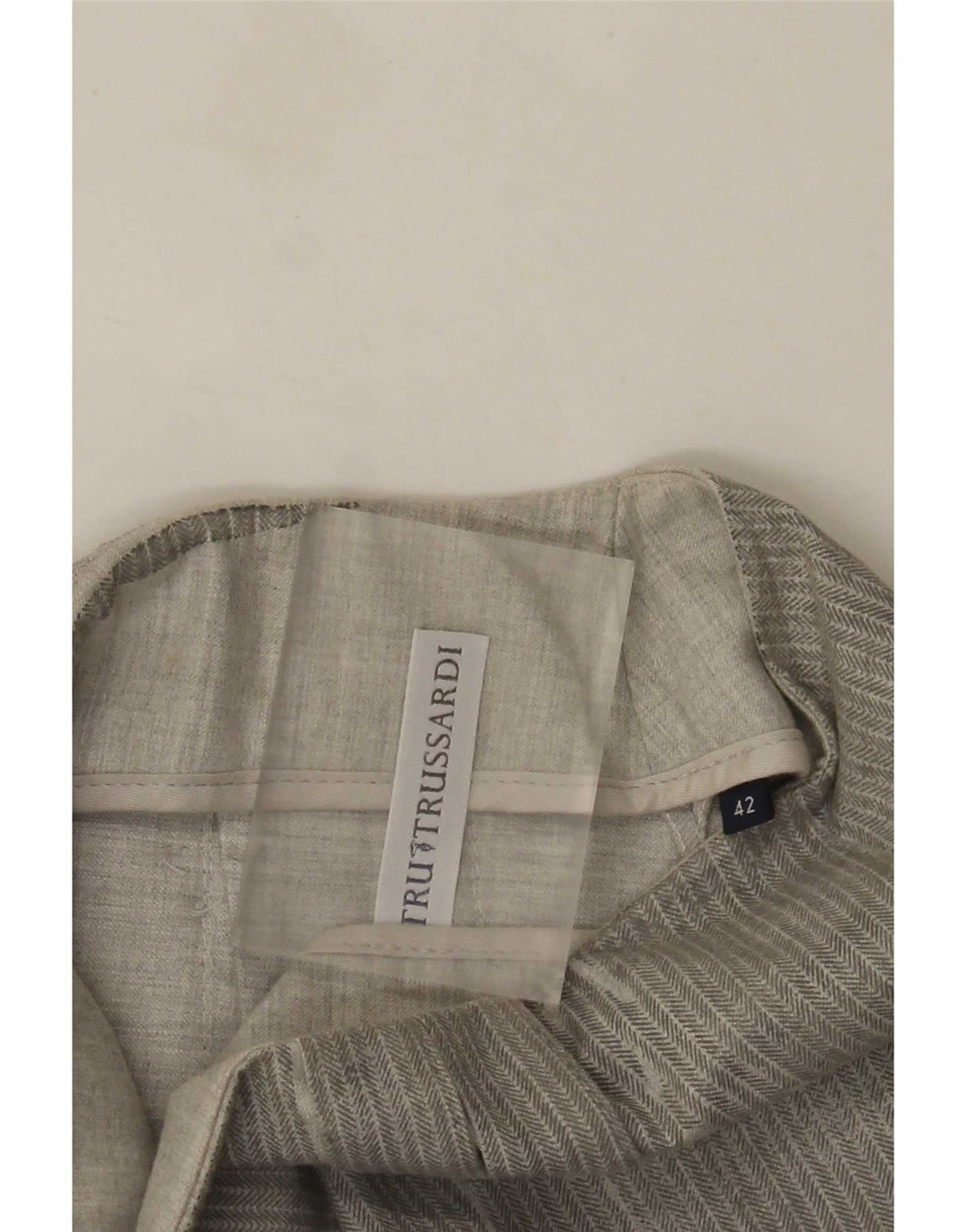 Trussardi Женская мини-юбка плиссе IT 42 Medium W28 Серая «в елочку»