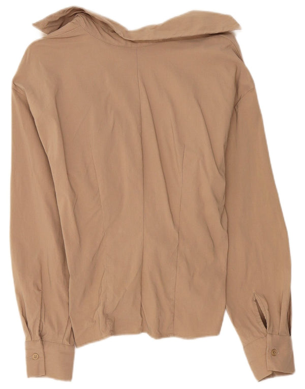 Женская блузка с длинным рукавом Zara UK 6 XS Бежевая вискоза