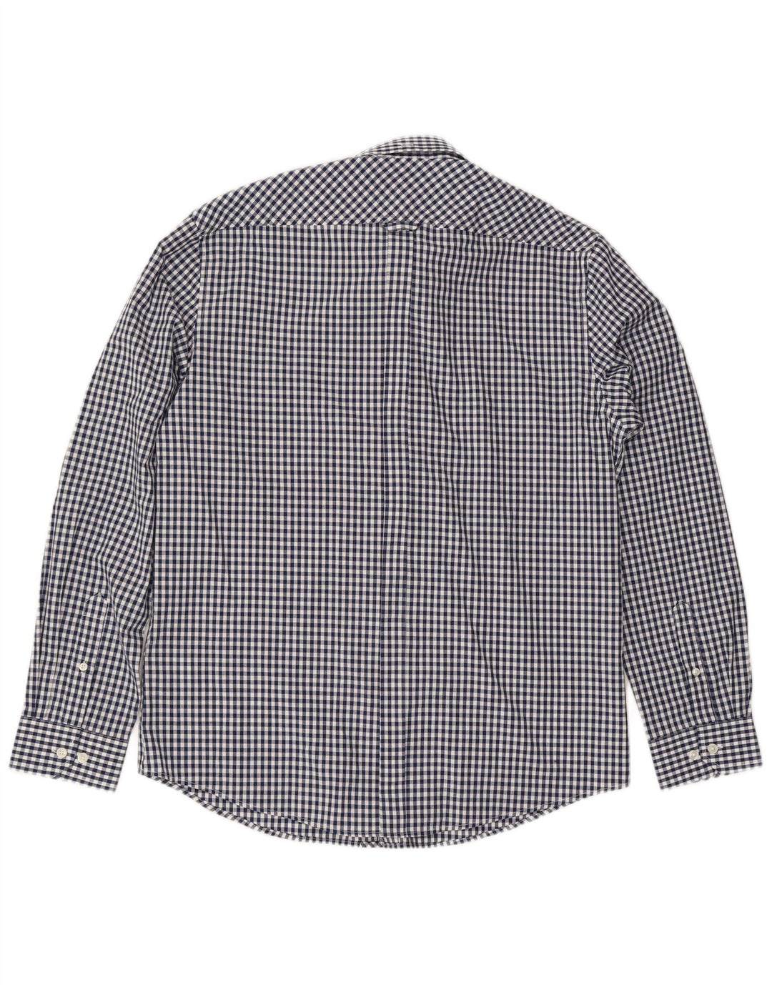 BEN SHERMAN Mens Shirt Large Navy Blue Gingham Cotton Classic