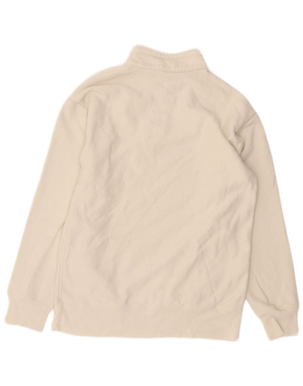 Champion Mens Zip Neck Sweatshirt Jumper Small White