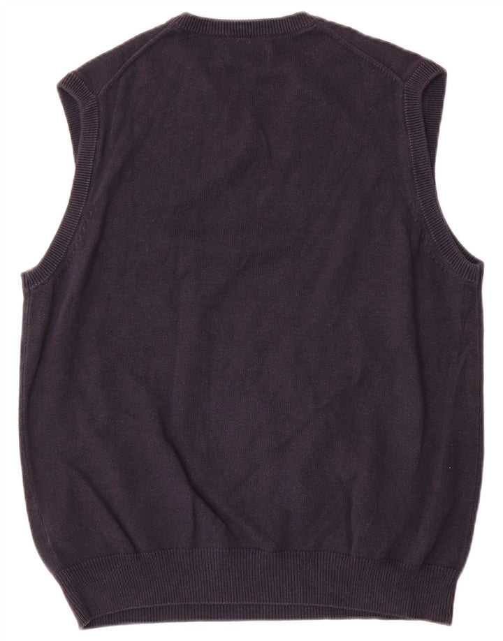 Мужская майка Marks & Spencer Blue Harbour Vest среднего размера, темно-синяя, хлопковая