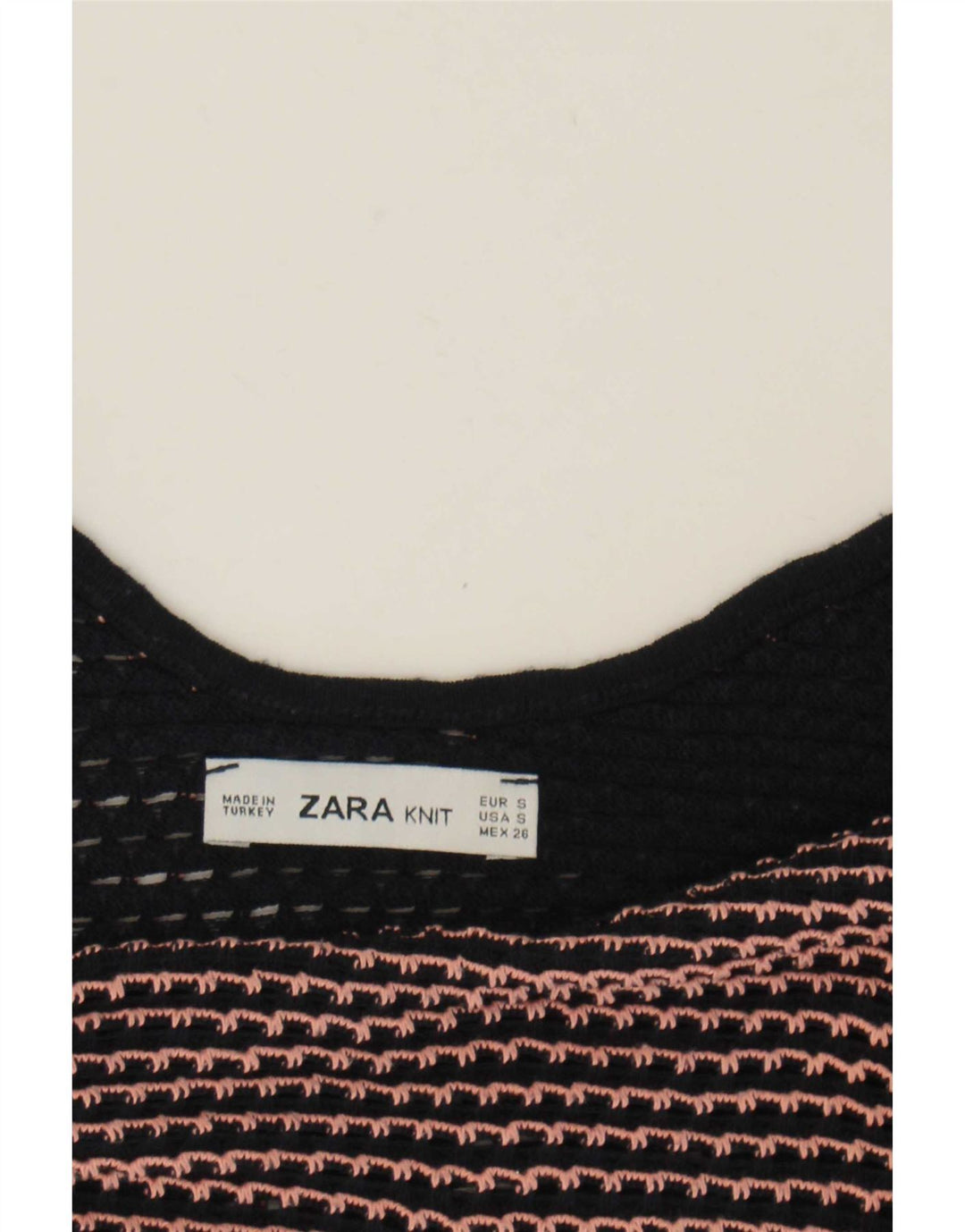 Женский укороченный топ на бретельках Zara UK 10, маленький темно-синий в полоску