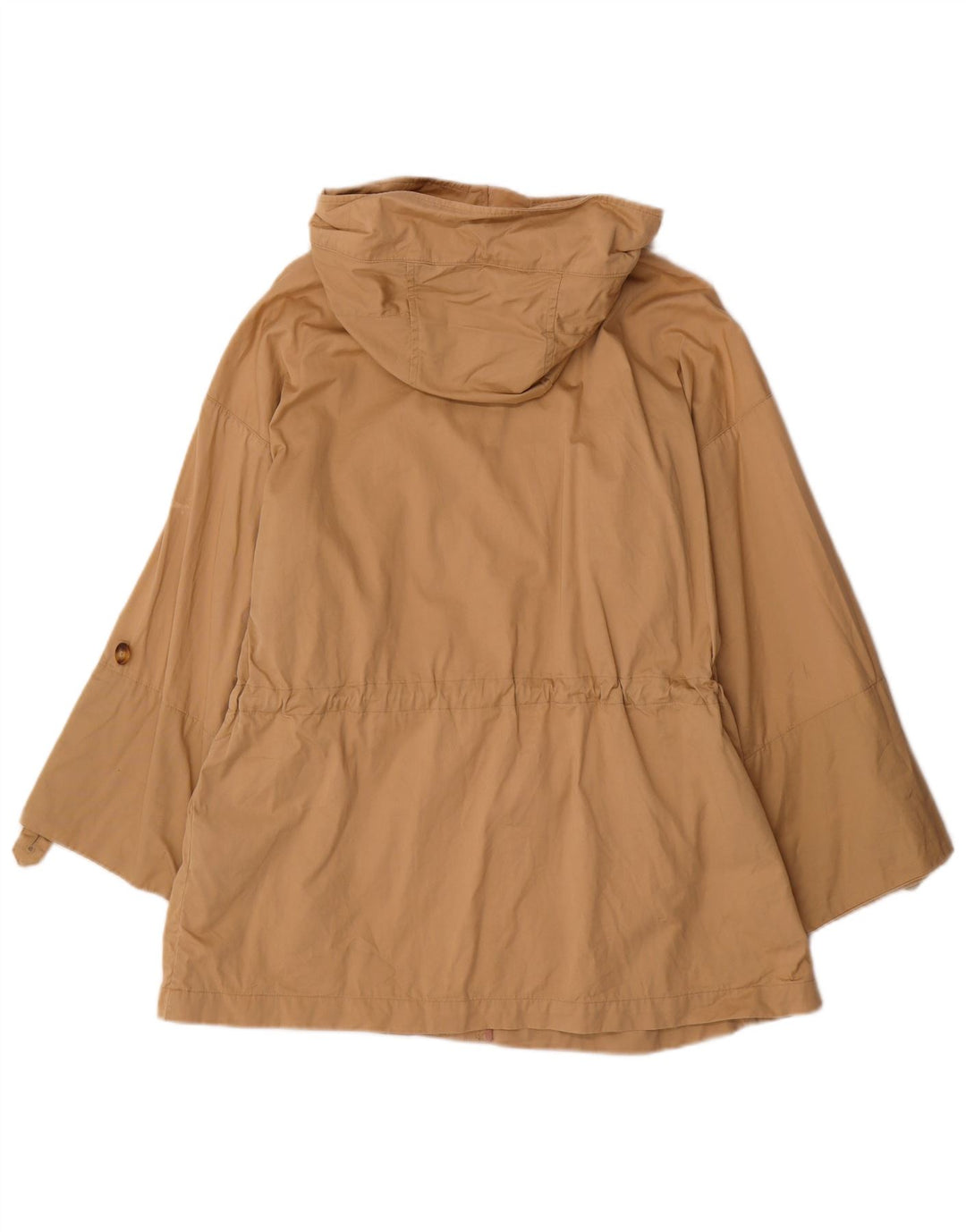 Женская парка MASSIMO DUTTI с капюшоном UK 14, средний бежевый хлопок