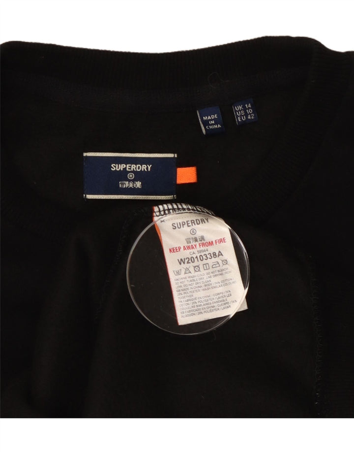 Женский свитер-свитшот Superdry UK 14, большой черный хлопок