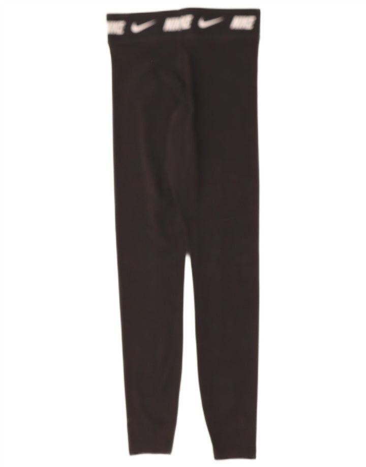 NIKE Womens Graphic Leggings UK 8 Small Black Cotton
