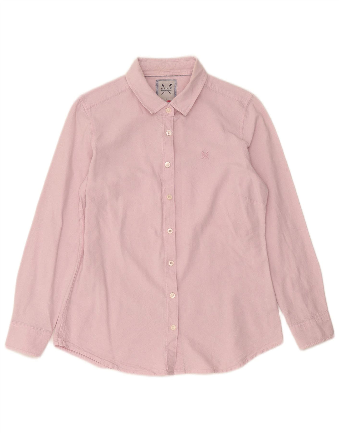 Женская рубашка Crew Clothing UK 12, хлопок среднего розового цвета