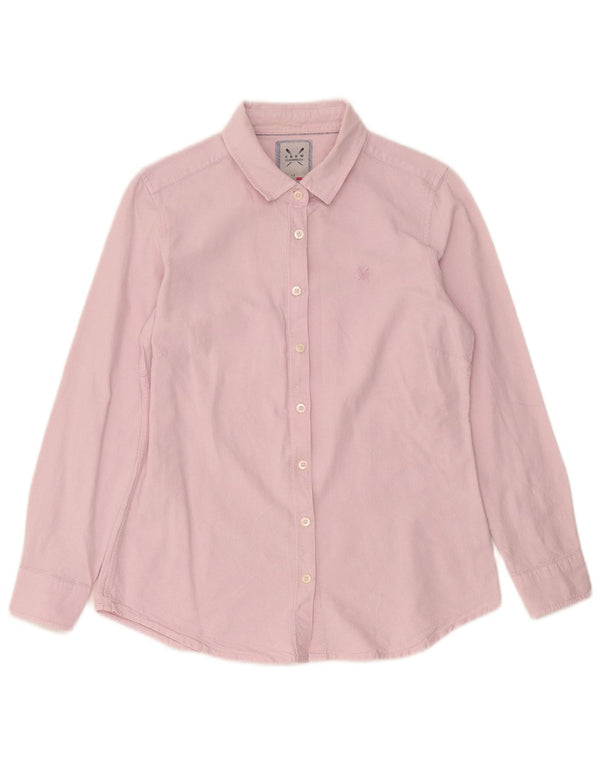 Женская рубашка Crew Clothing UK 12, хлопок среднего розового цвета