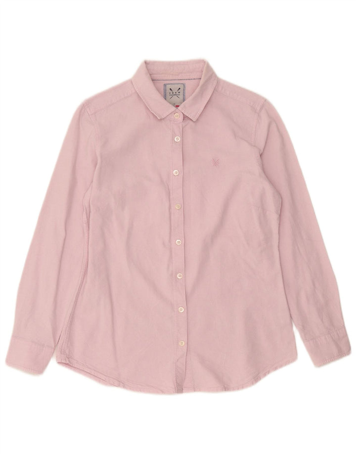 Женская рубашка Crew Clothing UK 12, хлопок среднего розового цвета