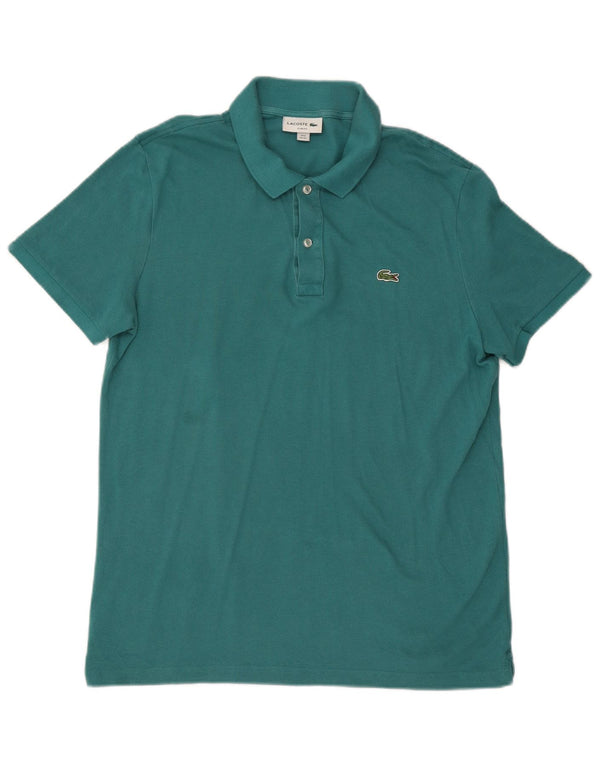 Мужская рубашка-поло приталенного кроя Lacoste, размер 6 XL, зеленый хлопок