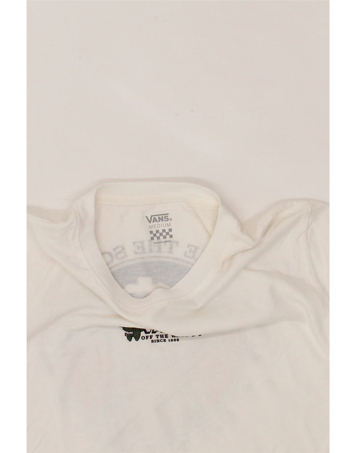 VANS Womens Crop Graphic Top Long Sleeve UK 14 Medium White Vintage Vans and Second-Hand Vans from Messina Hembry 