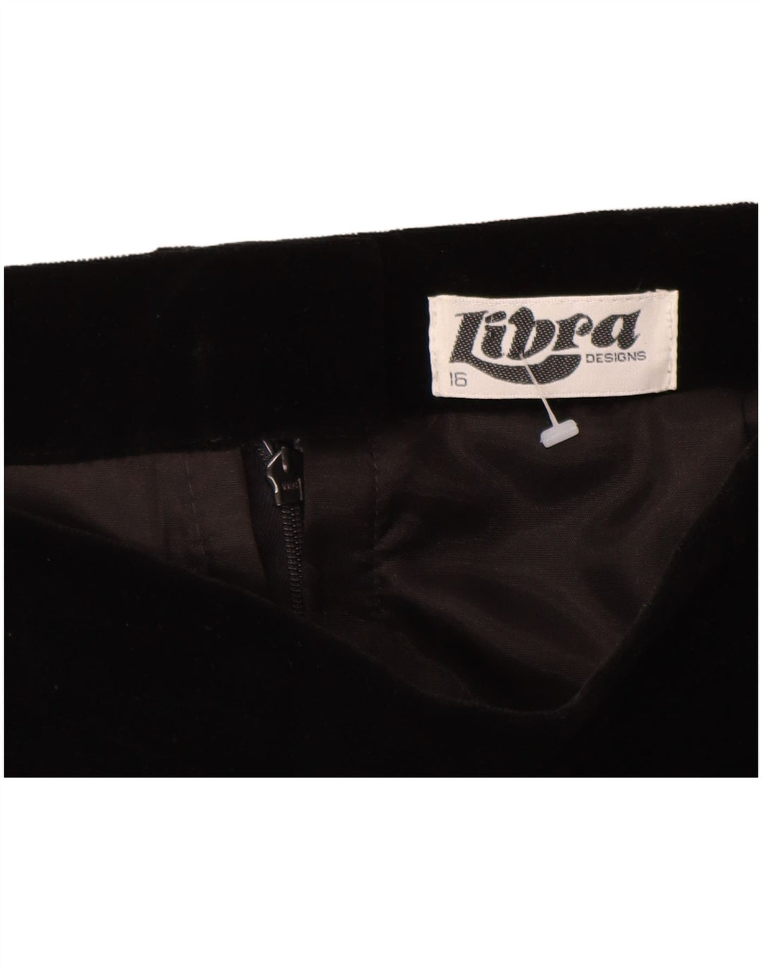 Женская бархатная юбка-карандаш LIBRA с высокой талией, Великобритания, 16, большая, W28, черный хлопок