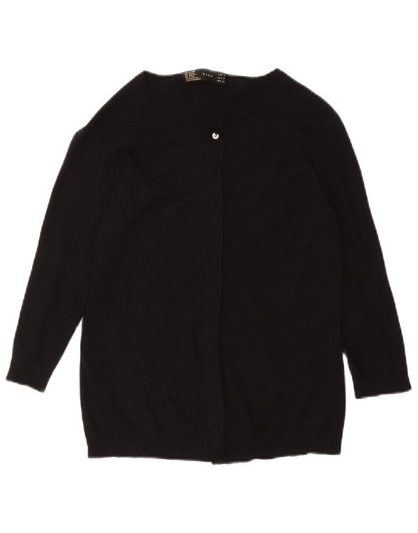 Женский кардиган Zara UK 12, средний черный вискоза
