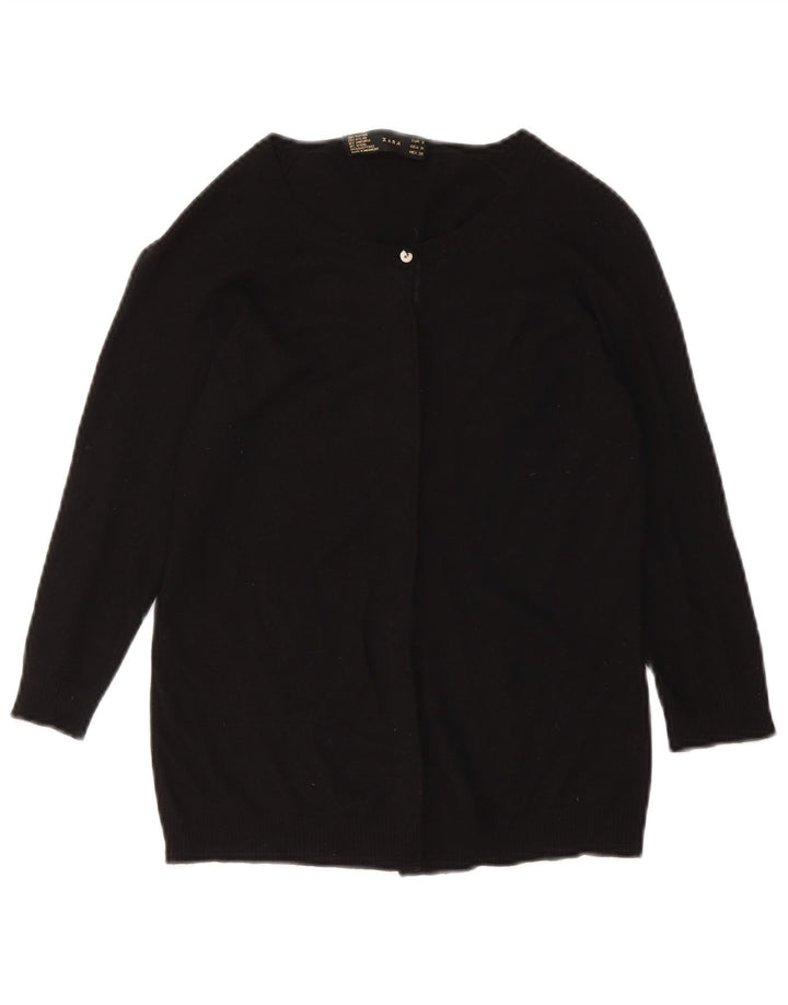 Женский кардиган Zara UK 12, средний черный вискоза