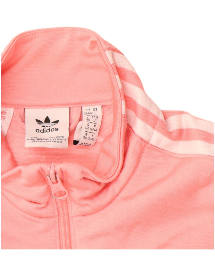 Спортивный костюм Adidas для девочек, верхняя куртка 13-14 лет, розовый полиэстер
