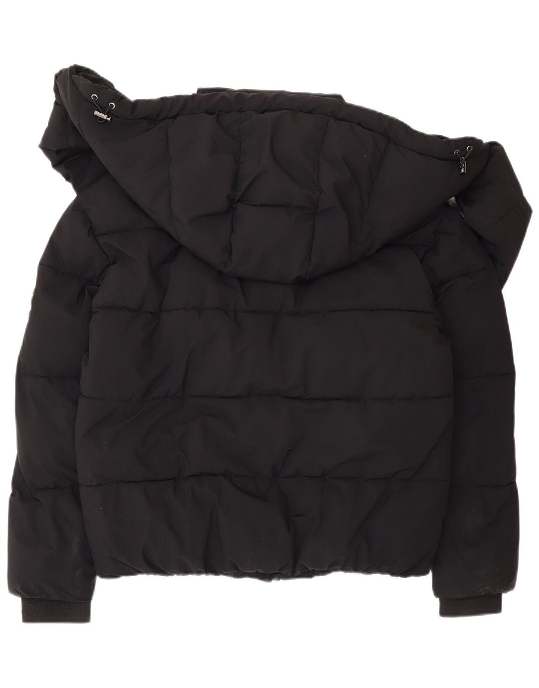 Женская утепленная куртка Dkny с капюшоном UK 6 XS, черная, зимняя, из полиэстера