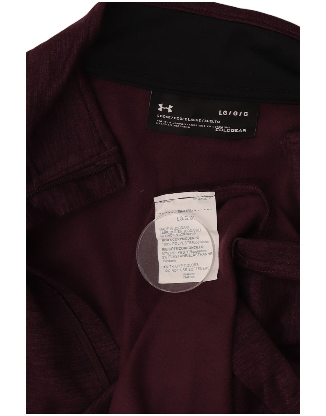 Мужской пуловер свободного кроя Under Armour Cold Gear, спортивный костюм, большой бордовый