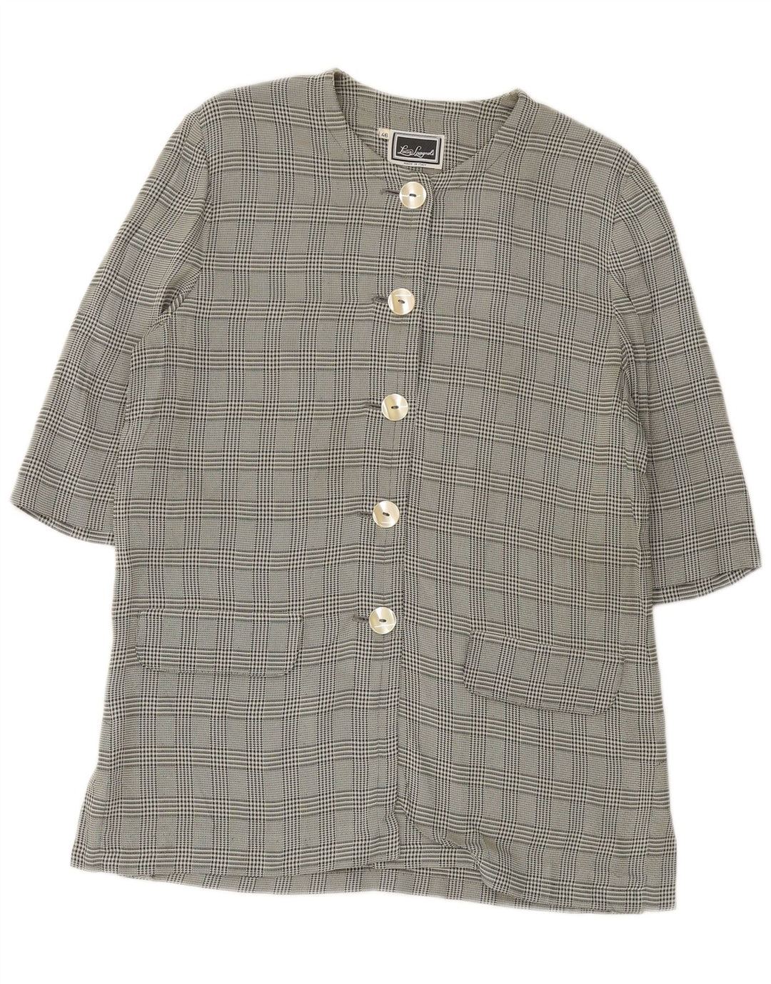 LUISA SPAGNOLI Женский пиджак с рукавом 3/4 IT 46, большая зеленая клетка