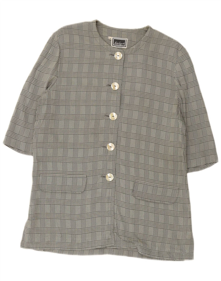 LUISA SPAGNOLI Женский пиджак с рукавом 3/4 IT 46, большая зеленая клетка