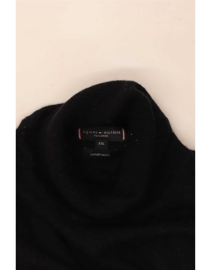 Мужской свитер Tommy Hilfiger с высоким воротником 2XL, черная шерсть