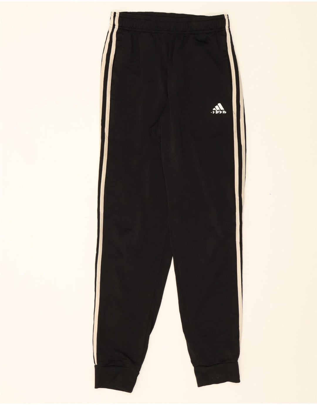 ADIDAS Mens Tracksuit Trousers Joggers Small Black Striped Polyester Vintage Adidas and Second-Hand Adidas from Messina Hembry 