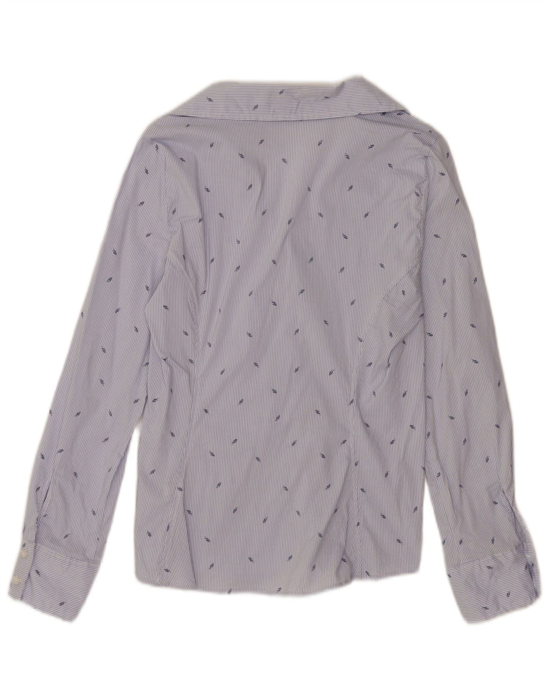 Женская рубашка Zara UK 12, хлопковая синяя полоска среднего размера