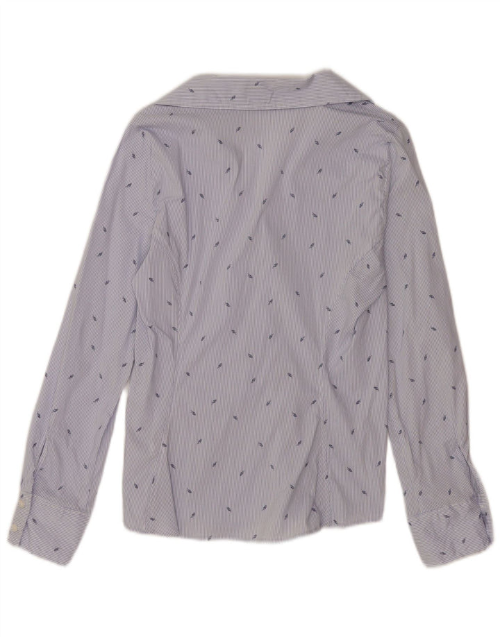 Женская рубашка Zara UK 12, хлопковая синяя полоска среднего размера