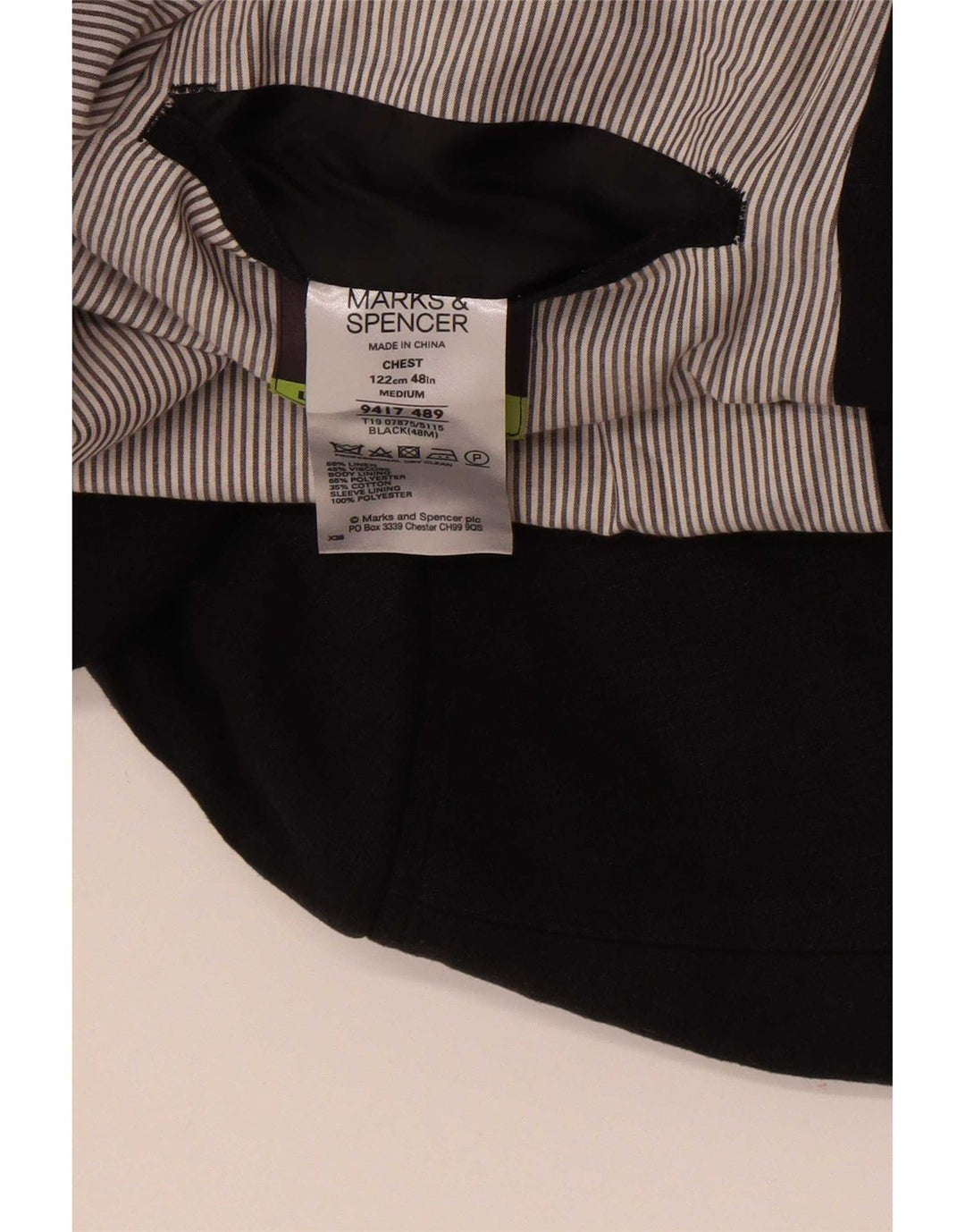 Мужской пиджак на двух пуговицах Marks & Spencer UK 48 2XL, черный льняной цвет