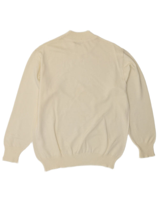 ВИНТАЖНЫЙ женский джемпер с высоким воротником, Великобритания 14, средний, белый