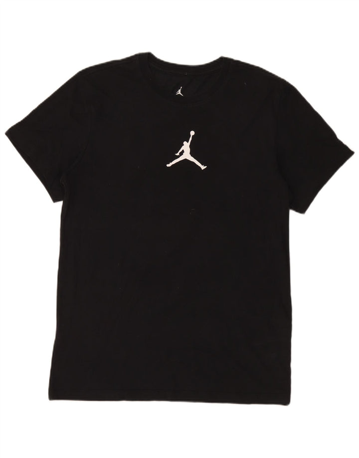 Мужская футболка Jordan Dri Fit из хлопка среднего размера, черная