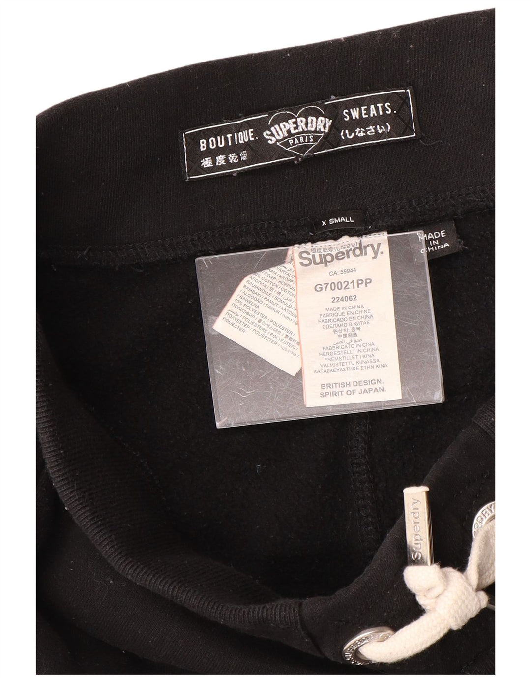 SUPERDRY Женские спортивные брюки с графическим рисунком, брюки для бега, UK 6 XS, черный хлопок