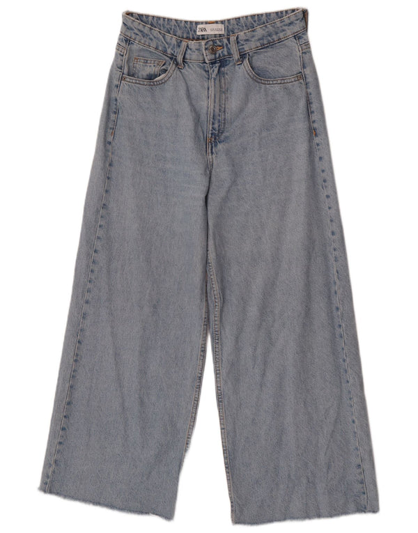 Женские широкие джинсы с высокой талией Zara EU 36 XS W26 L25, синий хлопок