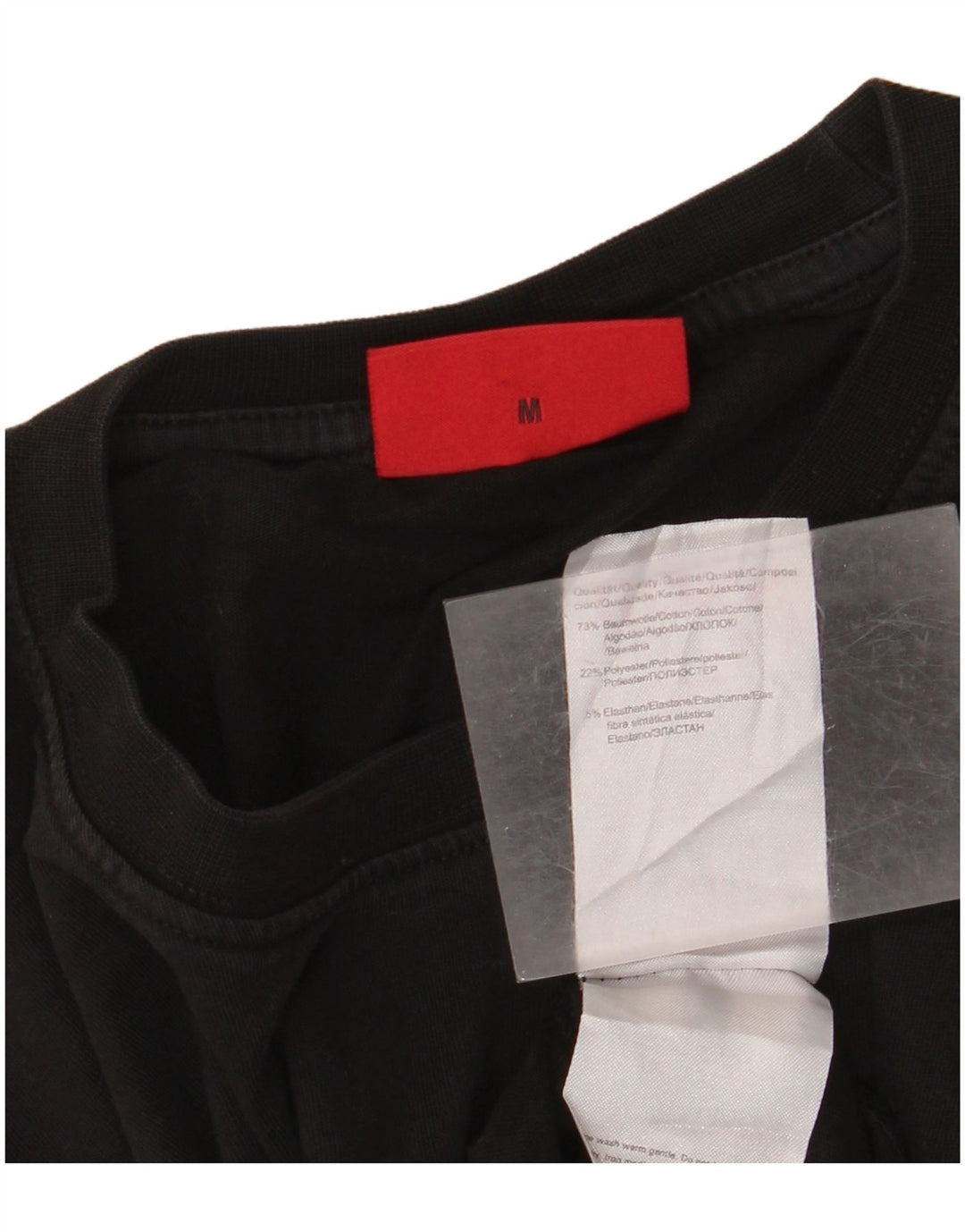 Мужская футболка с рисунком Hugo Boss, средний черный хлопок