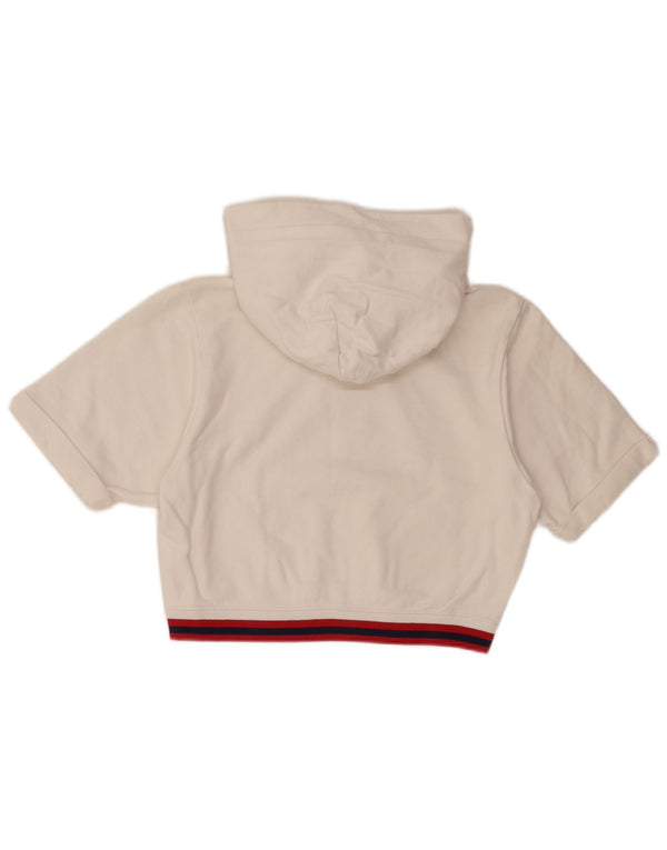 Женский укороченный джемпер с капюшоном и короткими рукавами CHAMPION UK 10, маленький белый