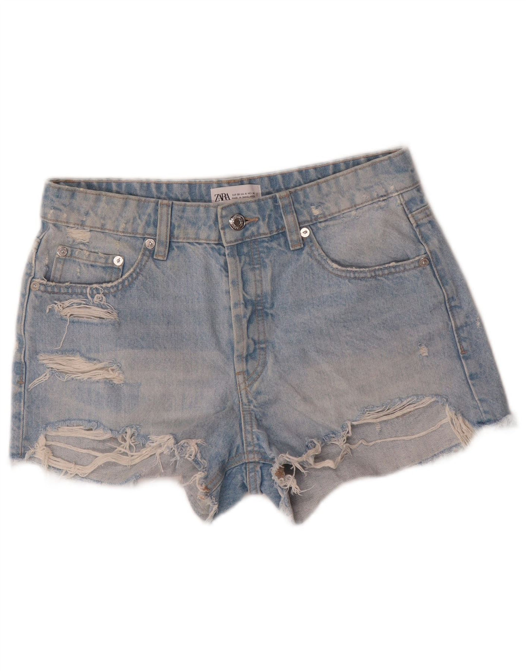 Женские джинсовые шорты Zara EU 38, маленькие, W28, синие, хлопок