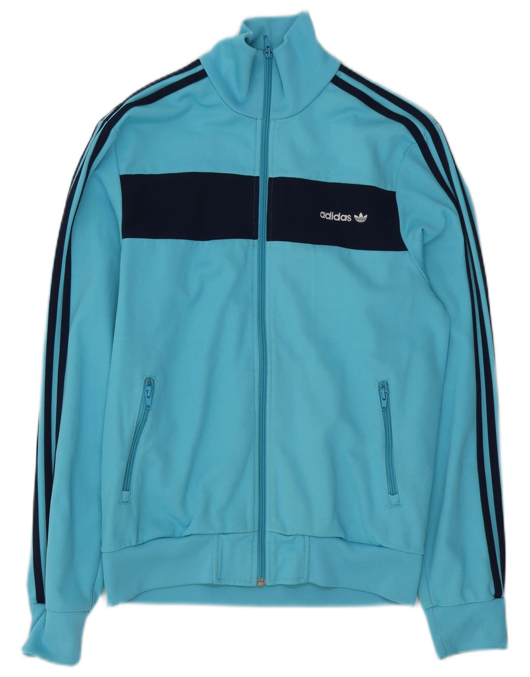 Мужской спортивный костюм Adidas, верхняя куртка, средний синий, хлопок с цветными блоками