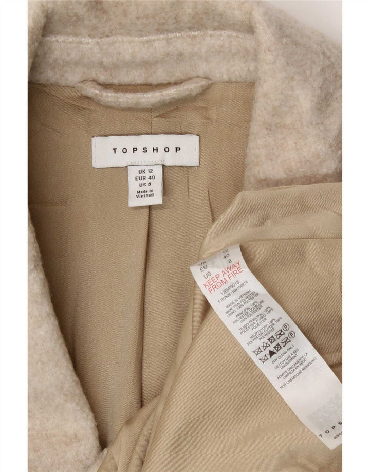 Женский пиджак Topshop на 3 пуговицах, Великобритания 12, средний бежевый полиэстер