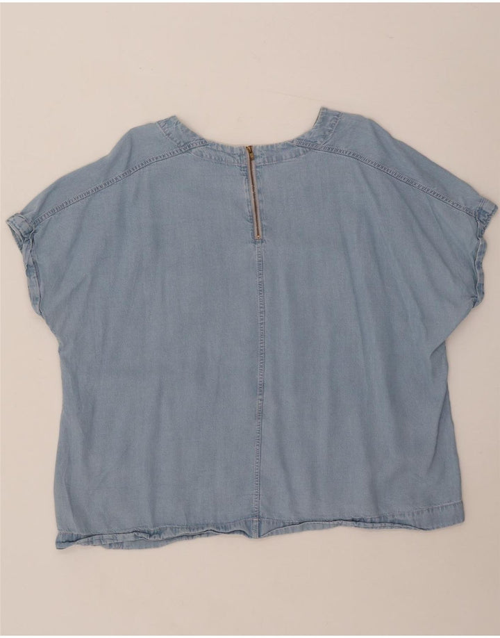 Женская джинсовая блузка MARKS & SPENCER UK 20 2XL, синий лиоцелл